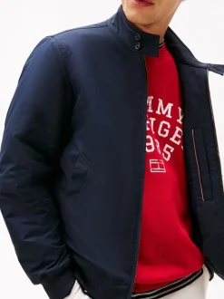 Tommy Hilfiger Blue Stand-Up Collar Relaxed Harrington Jacket