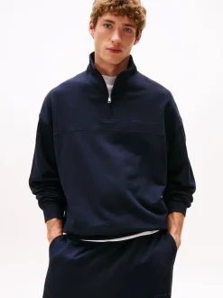 Tommy Hilfiger Blue TH Original Half-Zip Lounge Jumper