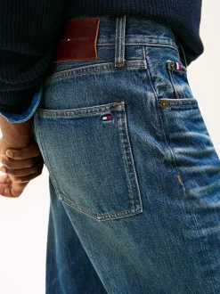 Tommy Hilfiger Blue Whiskered Regular Straight Leg Jeans