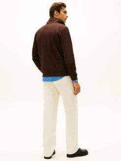 Tommy Hilfiger Brown Performance Quarter Zip Intechno Knit Jumper