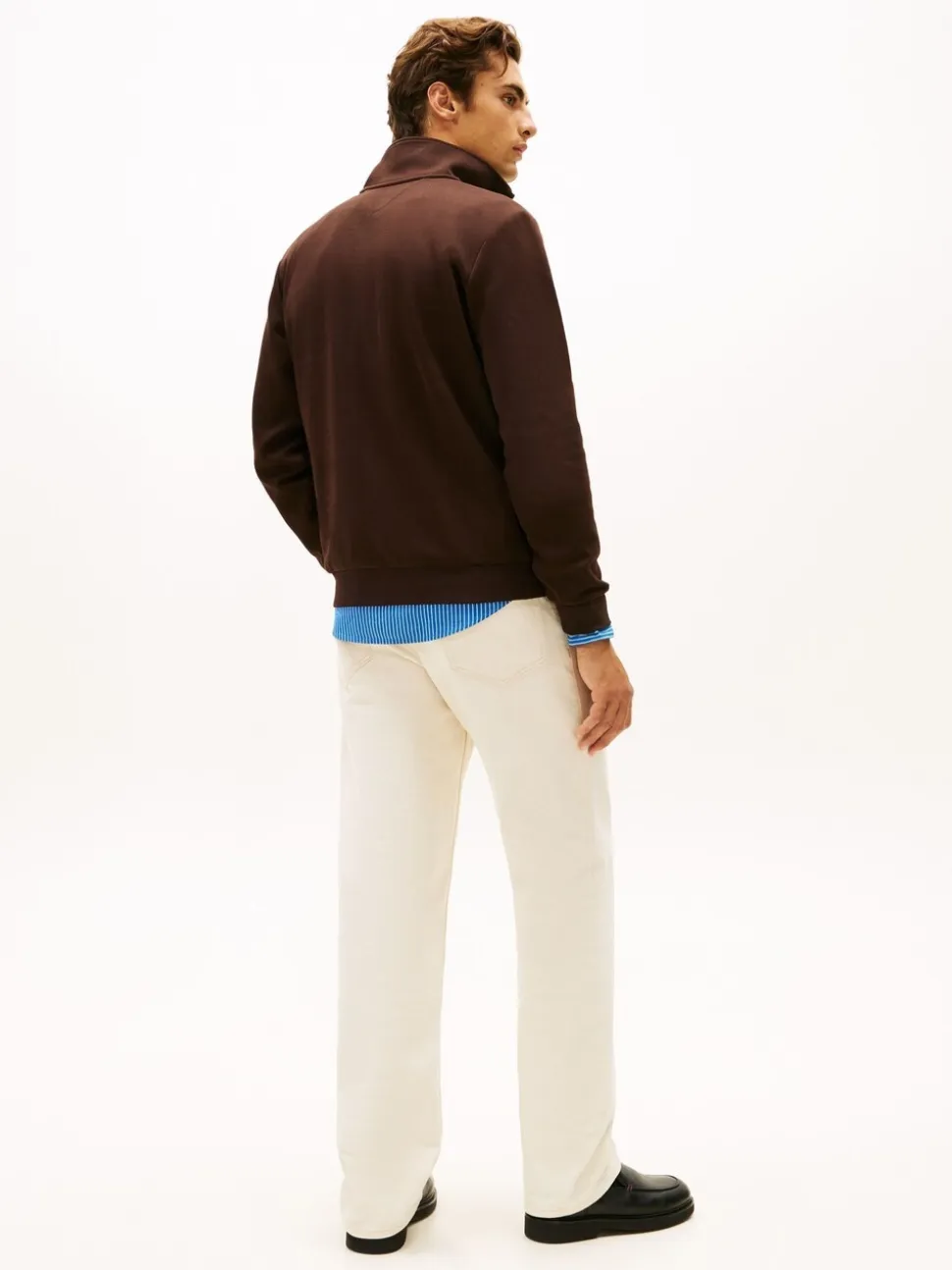 Tommy Hilfiger Brown Performance Quarter Zip Intechno Knit Jumper