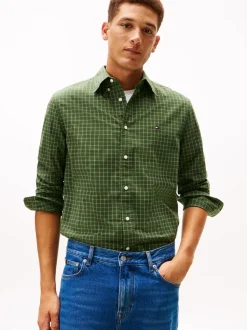 Tommy Hilfiger Green TH Flex Regular Fit Tattersall Check Shirt