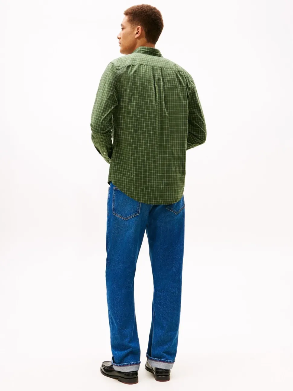 Tommy Hilfiger Green TH Flex Regular Fit Tattersall Check Shirt