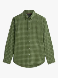Tommy Hilfiger Green TH Flex Regular Fit Tattersall Check Shirt