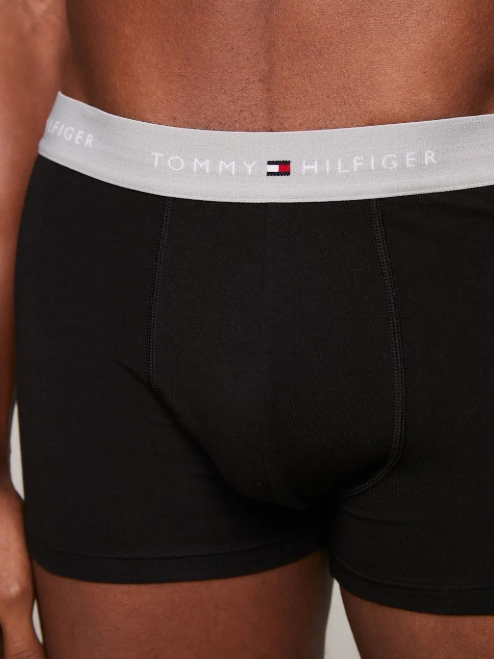 Tommy Hilfiger Grey Blue Signature Cotton Essential Boxers 3 Pack
