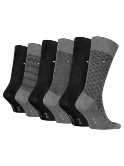 Tommy Hilfiger Grey Classic Socks 6 Pack Gift Box