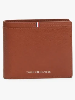 Tommy Hilfiger Purple Corporate Logo Leather Flap Bifold Wallet