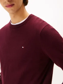 Tommy Hilfiger Red Crew Neck Jumper With Cashmere