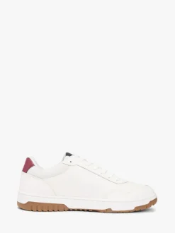 Tommy Hilfiger Red Lightweight With Leather Basketball Trainers