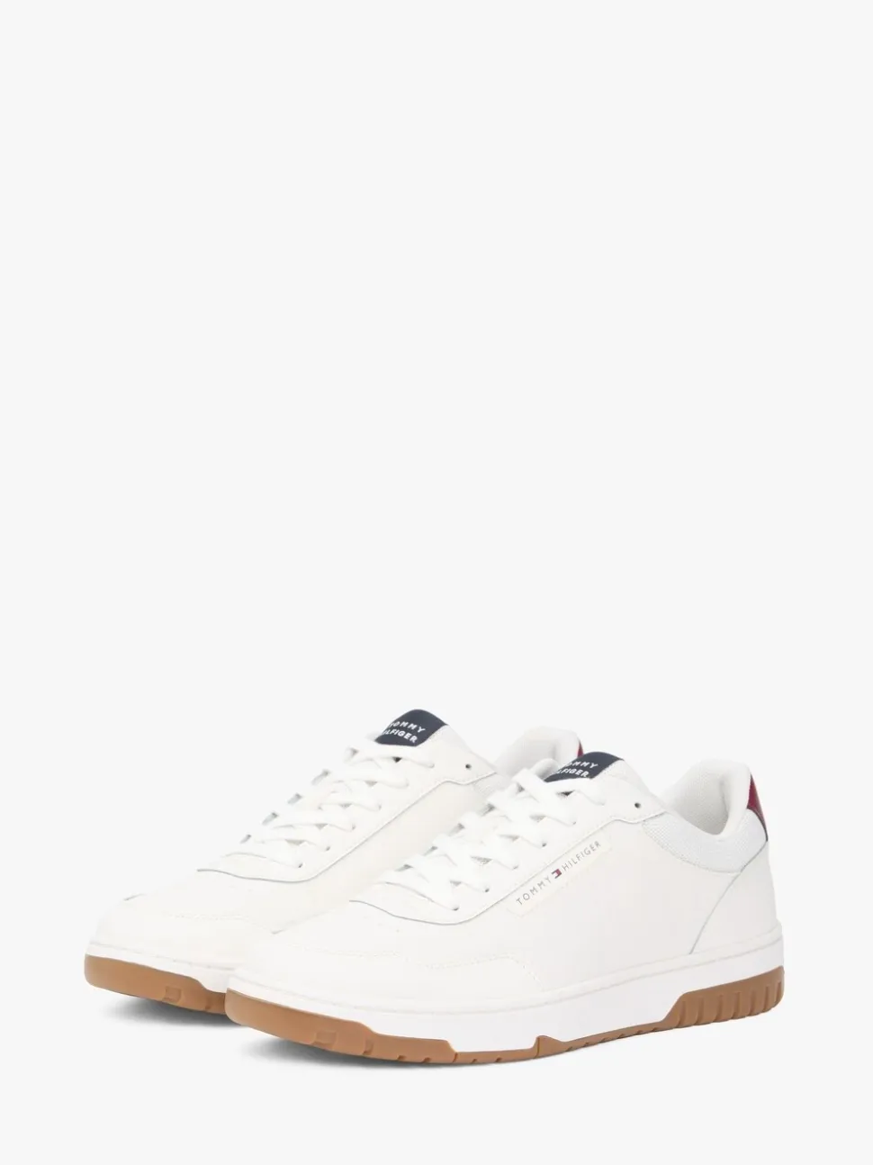 Tommy Hilfiger Red Lightweight With Leather Basketball Trainers