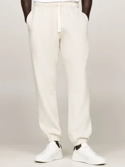 Tommy Hilfiger White Essential Fleece Joggers With Cuffs