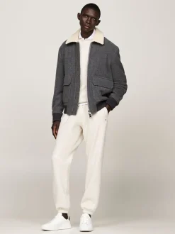Tommy Hilfiger White Essential Fleece Joggers With Cuffs