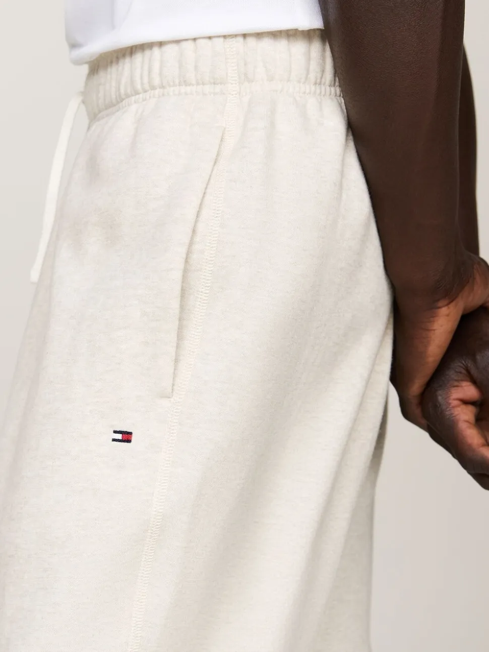 Tommy Hilfiger White Essential Fleece Joggers With Cuffs