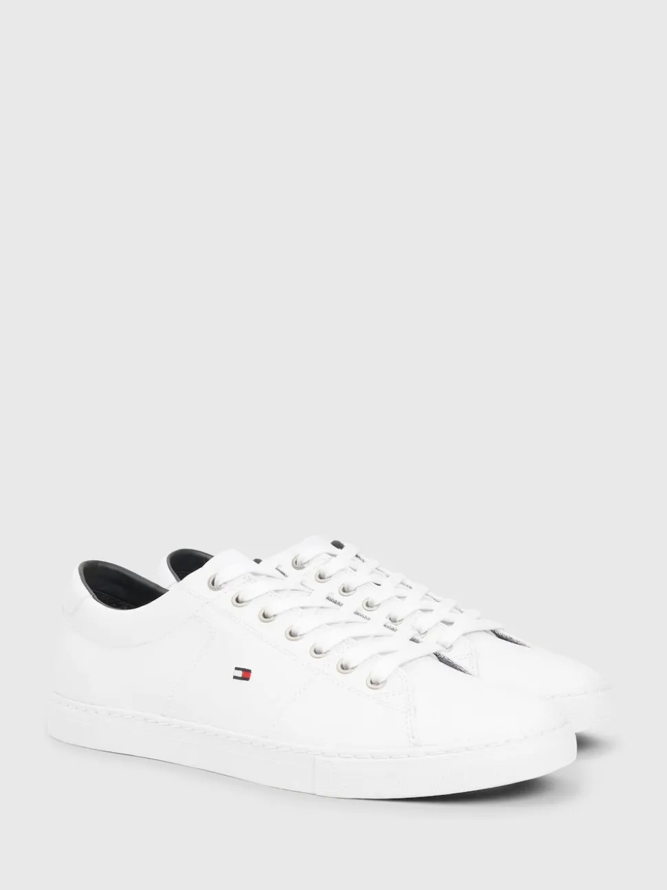 Tommy Hilfiger White Essential Leather Detail Trainers