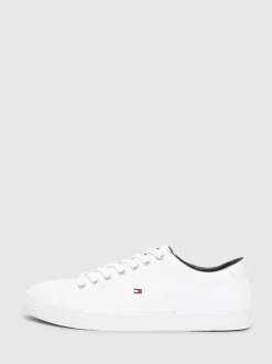 Tommy Hilfiger White Essential Leather Detail Trainers