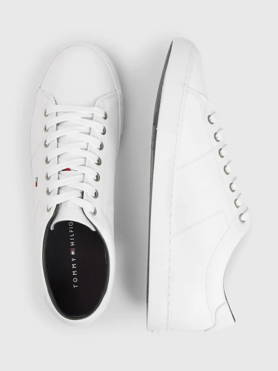 Tommy Hilfiger White Essential Leather Detail Trainers