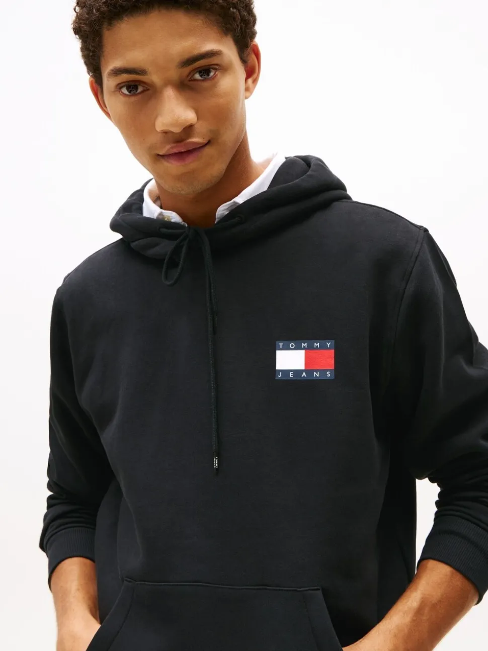 Tommy Jeans Black Essential Flag Hoodies