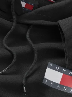 Tommy Jeans Black Essential Flag Hoodies