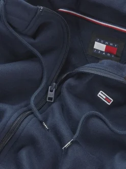 Tommy Jeans Blue Grey Flag Zip Up Hoodies