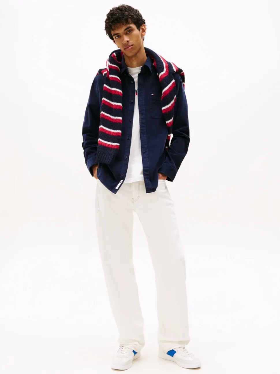 Tommy Jeans Blue Regular Fit Corduroy Shirt