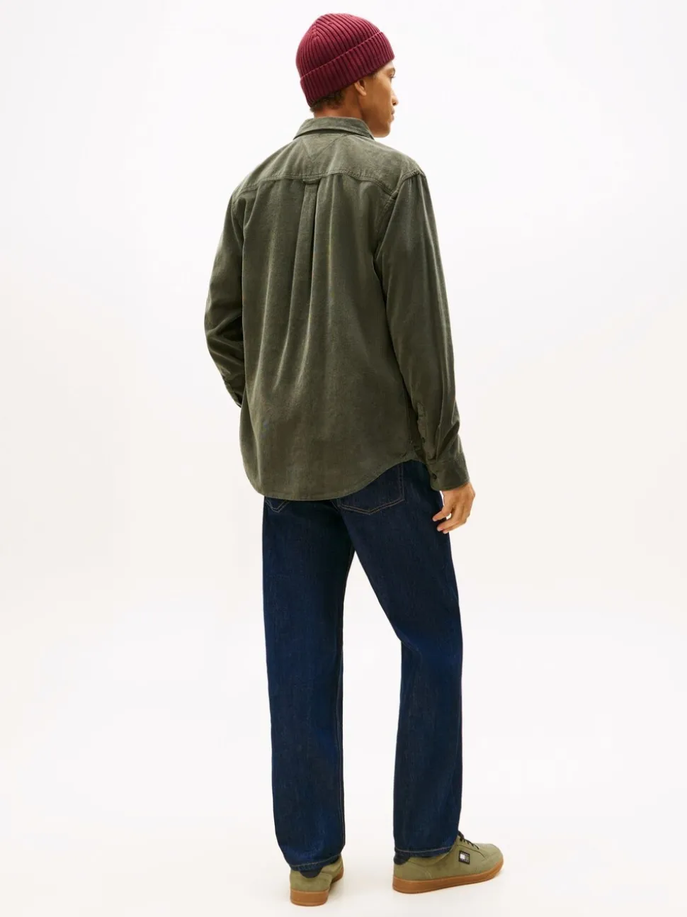 Tommy Jeans Green Regular Fit Corduroy Shirt