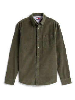 Tommy Jeans Green Regular Fit Corduroy Shirt