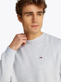 Tommy Jeans Grey Flag Crew Jumper