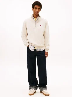 Tommy Jeans White Badge Quarter-Zip Jumper