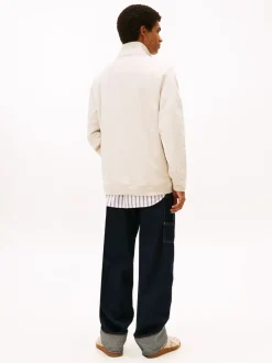 Tommy Jeans White Badge Quarter-Zip Jumper