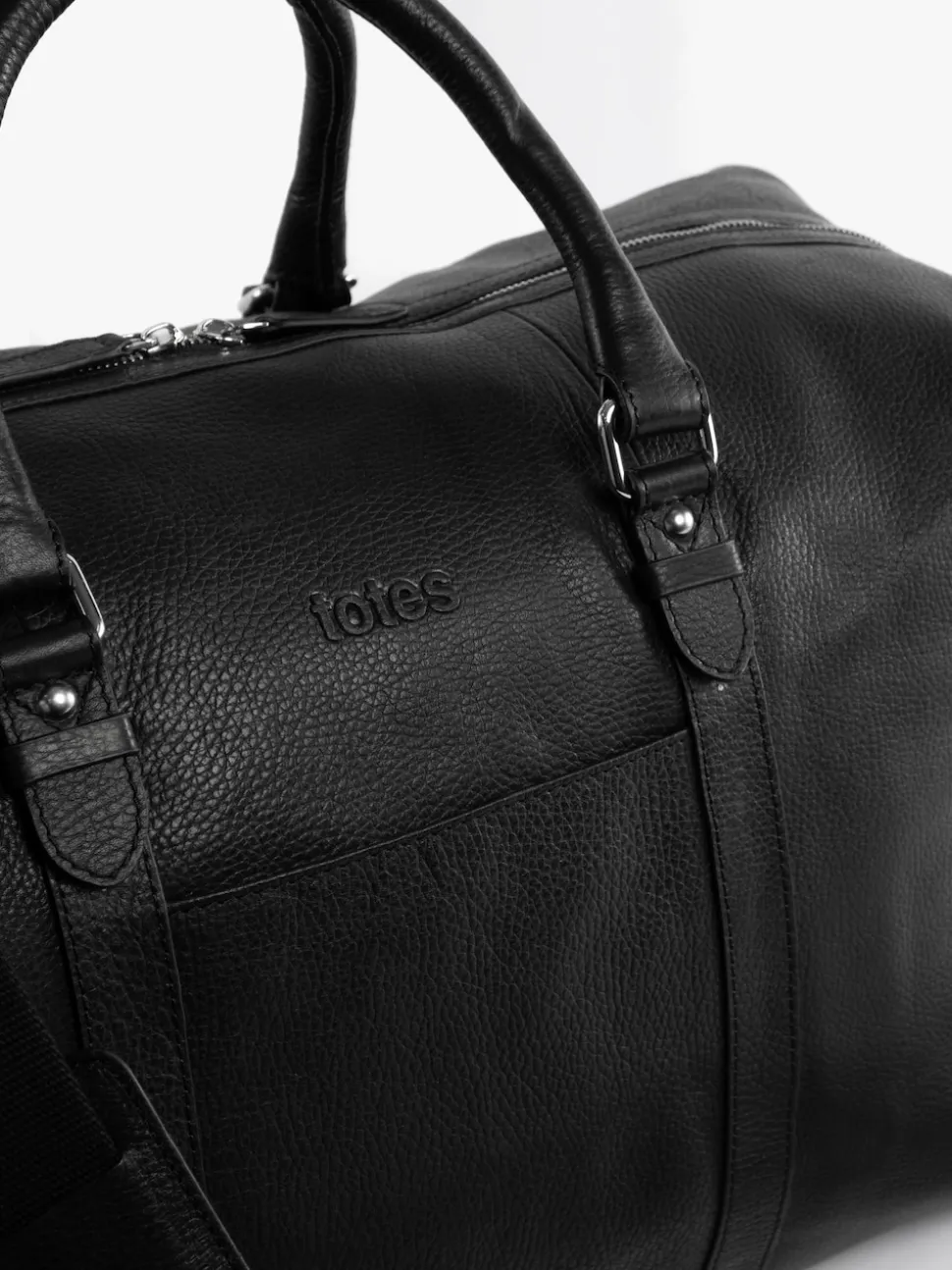 Totes Black Genuine Leather Weekender Bag