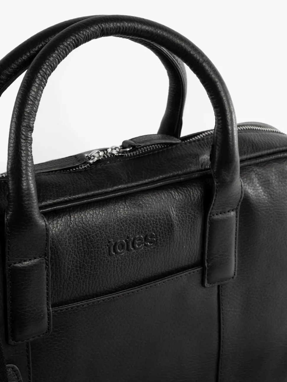 Totes Black Genuine Leather Laptop Bag