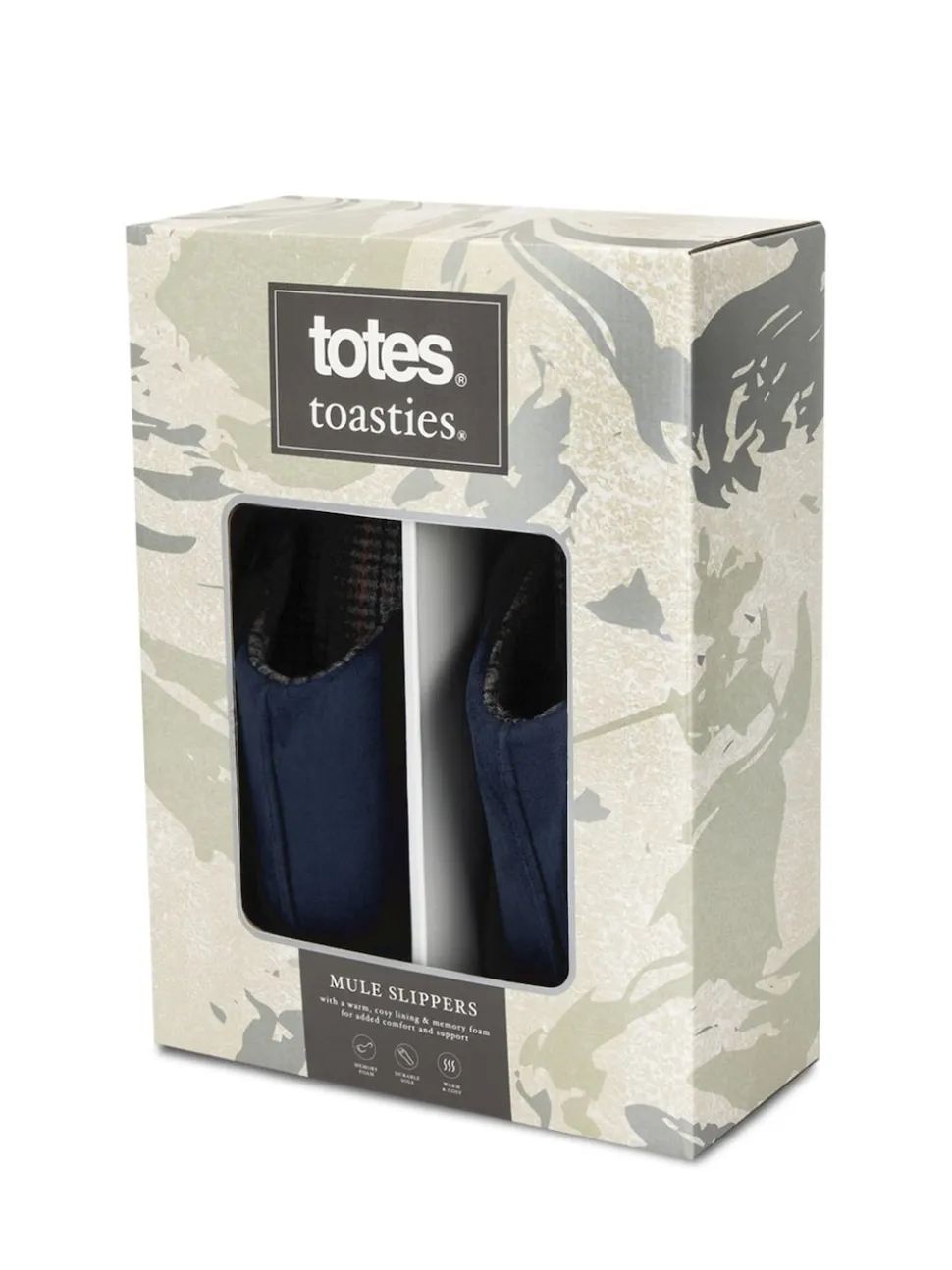 Totes Blue Toasties Mens Centre Seam Mules