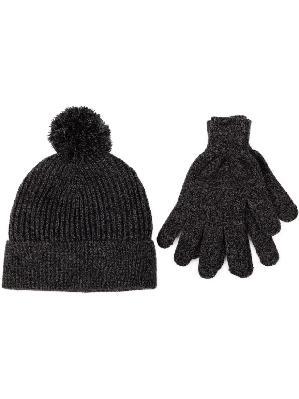 Totes Grey Mens Winter Hat and Glove Set