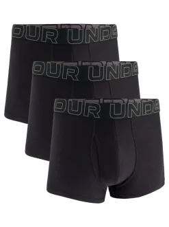 Under Armour Black Performance Tech 3" Solid Boxers 3 Pack