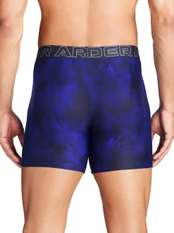Under Armour Blue Tech Print 6 Inch Boxers 3 Pack