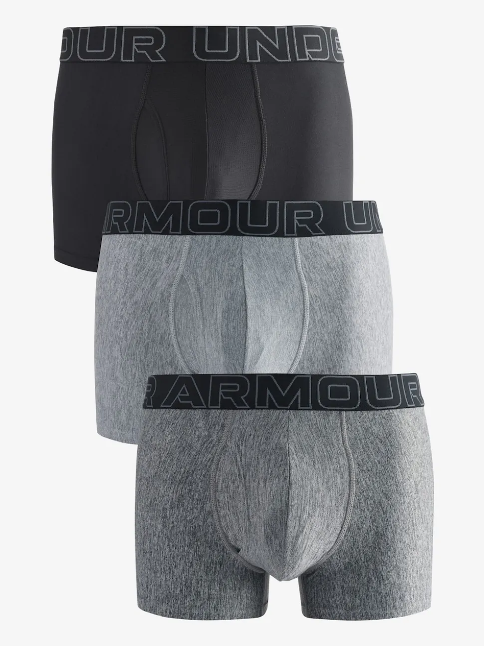 Under Armour Grey Performance Tech 3" Solid Boxers 3 Pack