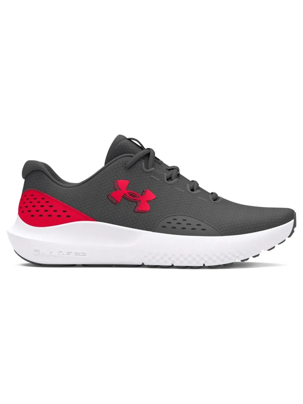 Under Armour Grey/Red Surge 4 Trainers