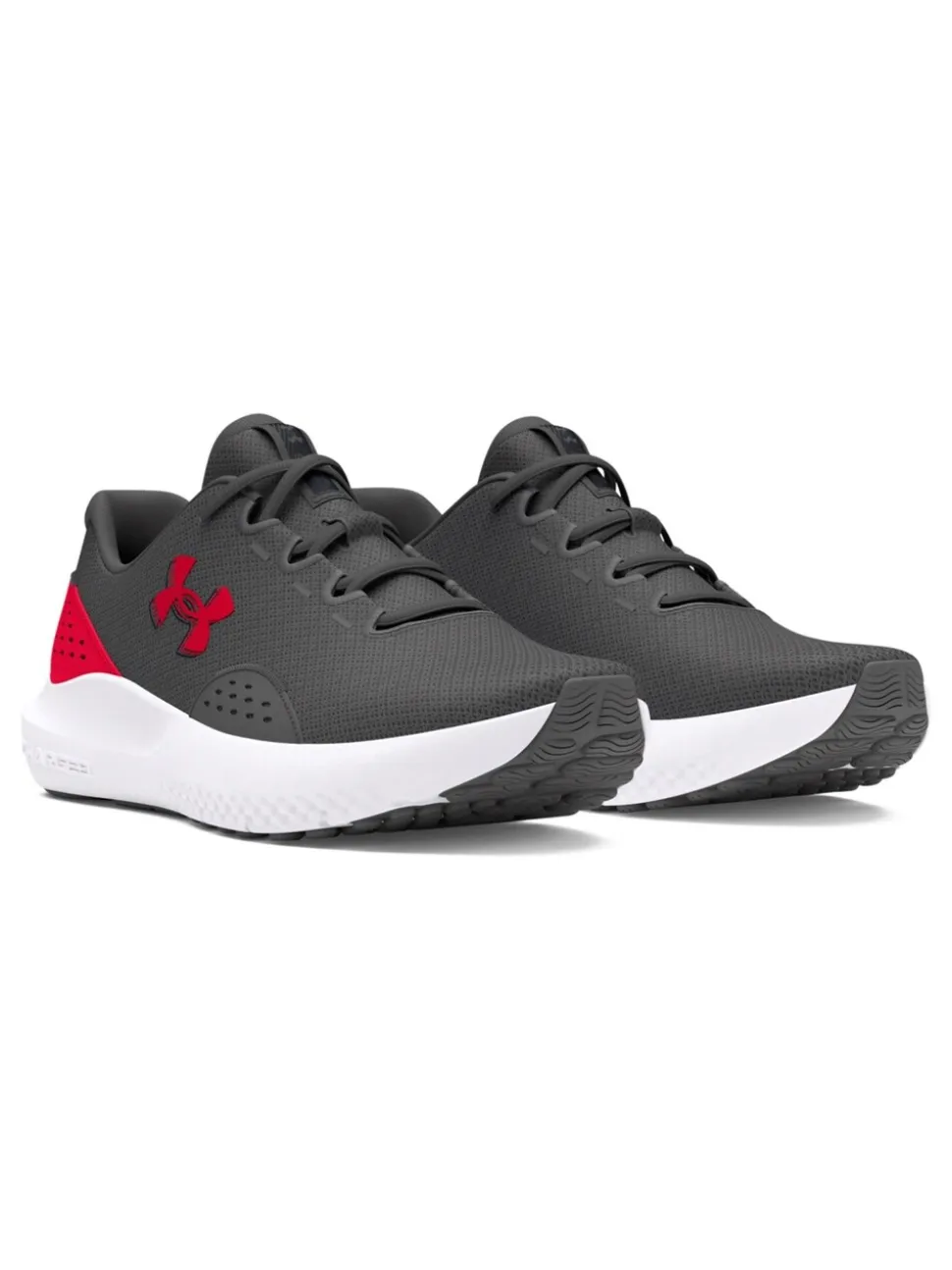 Under Armour Grey/Red Surge 4 Trainers