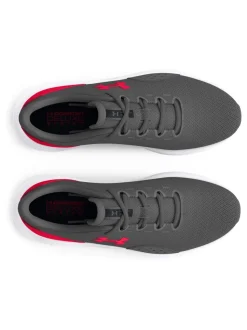 Under Armour Grey/Red Surge 4 Trainers
