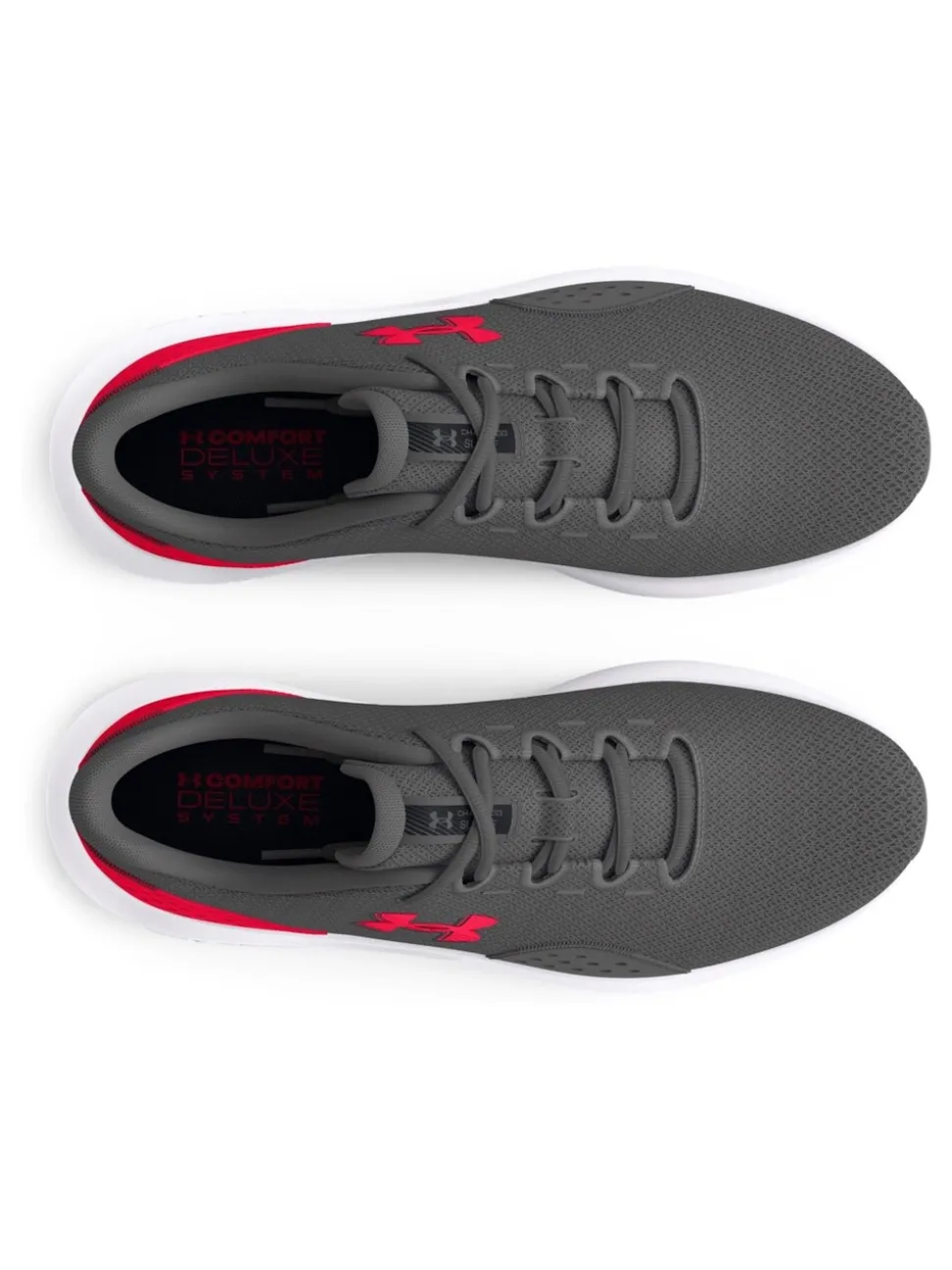 Under Armour Grey/Red Surge 4 Trainers
