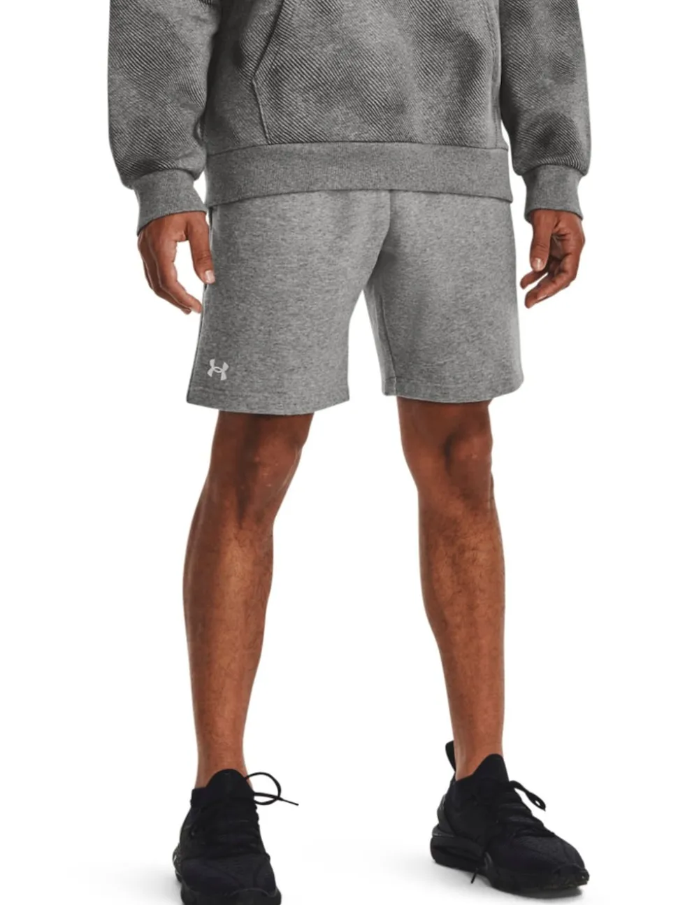 Under Armour Grey/White Rival Fleece Shorts