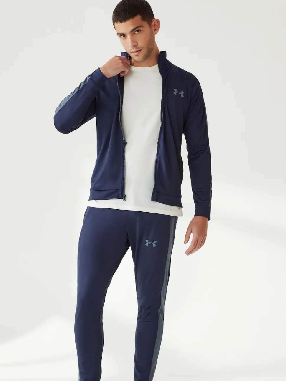 Under Armour Navy/Grey Rival Knit Track Suit