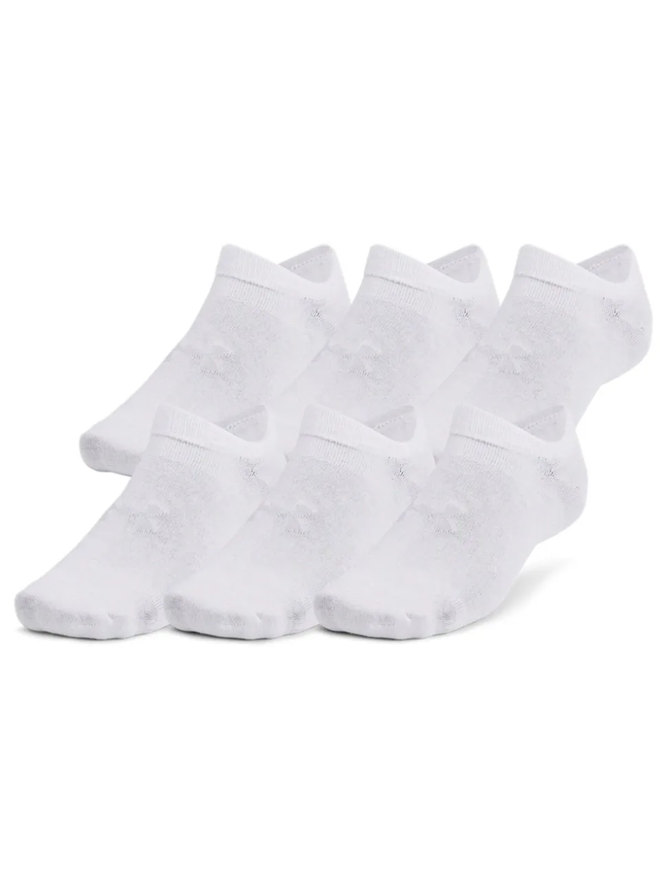 Under Armour White Cream Essential No Show Socks 6 Pack