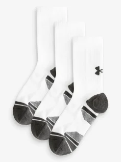 Under Armour White Junior Perform Tech Crew Socks 3 Pack