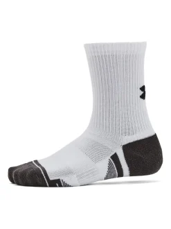 Under Armour White Junior Perform Tech Crew Socks 3 Pack