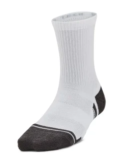 Under Armour White Junior Perform Tech Crew Socks 3 Pack