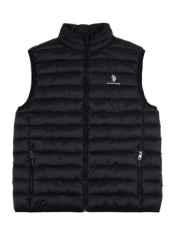 U.S. Polo Assn. Black Mens Bound Quilted Gilet