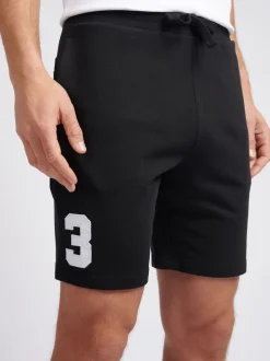 U.S. Polo Assn. Black Mens Classic Fit 100% Cotton Player 3 Sweat Shorts