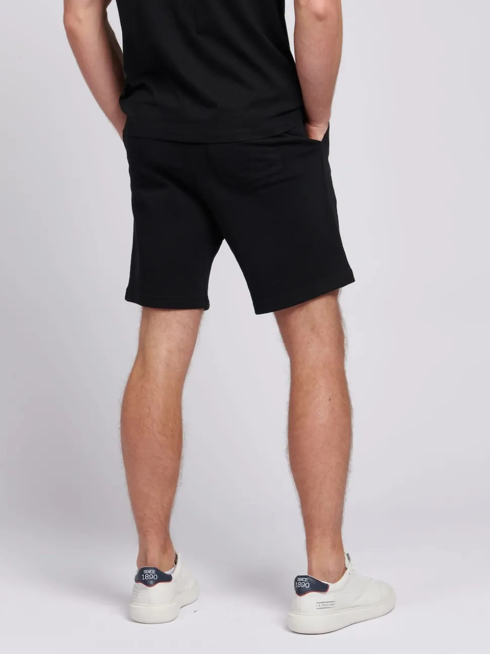 U.S. Polo Assn Black Mens Double Horsemen Sweat 100% Cotton Shorts