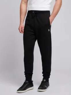 U.S. Polo Assn. Black Mens Double Horsemen Loopback Joggers